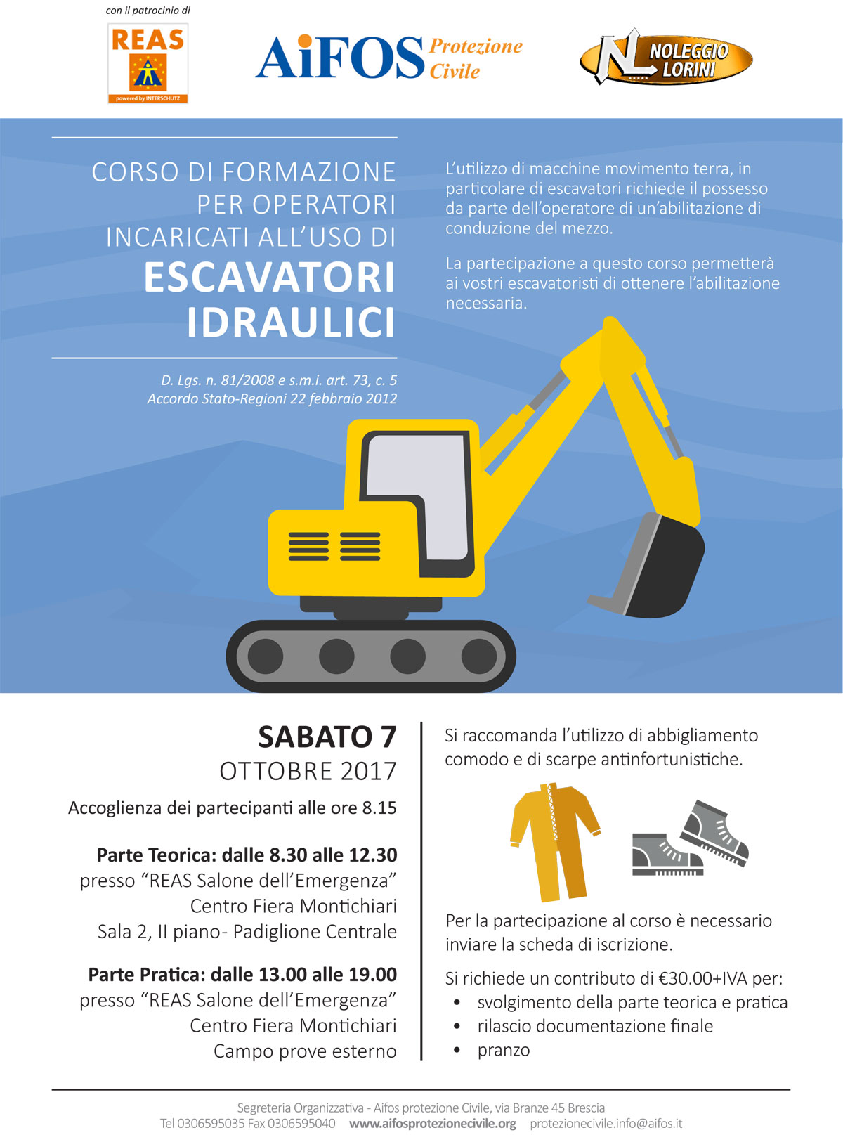 Corso di formazione per lavoratori incaricati all'uso di escavatori idraulici