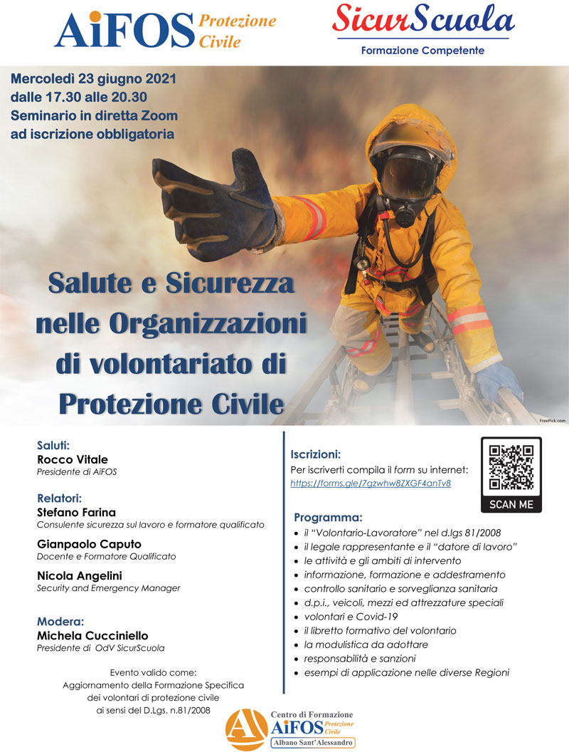 Salute e Sicurezza nelle Organizzazioni di volontariato di Protezione Civile